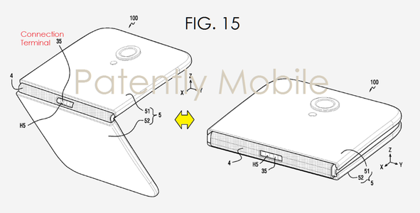 the smartphone with folding screen is shown in sketch and in patent