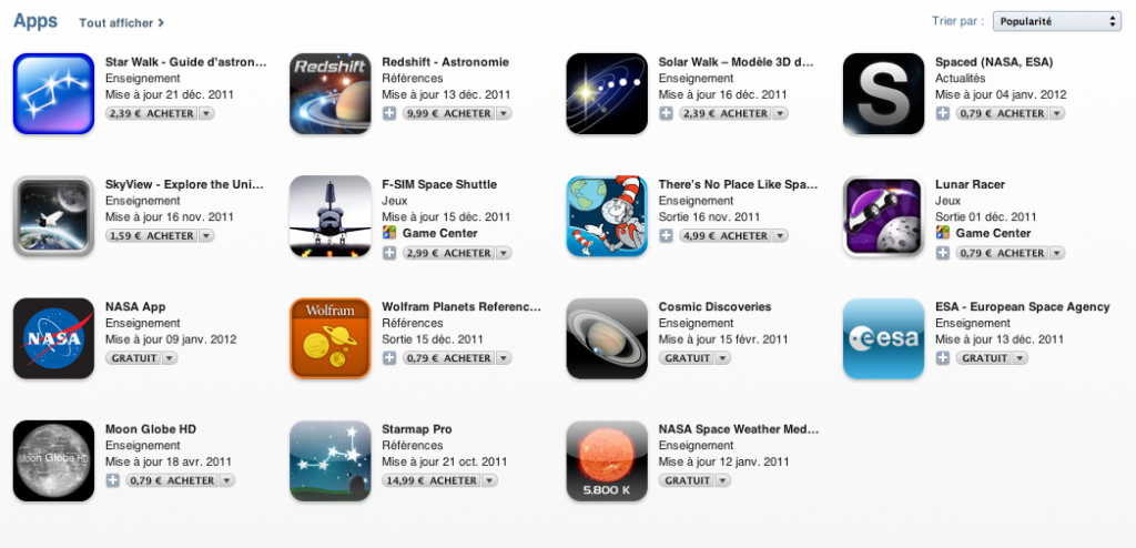 In space overview - In Space, the new section of the App Store!